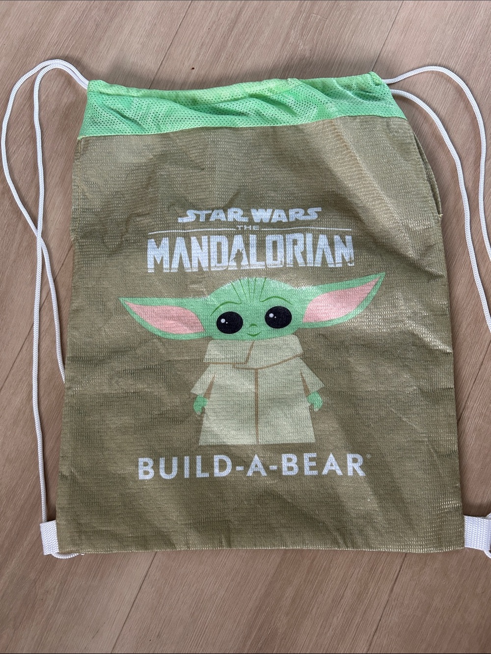 Build-A-Bear Grogu Drawstring Bag - Green and Tan